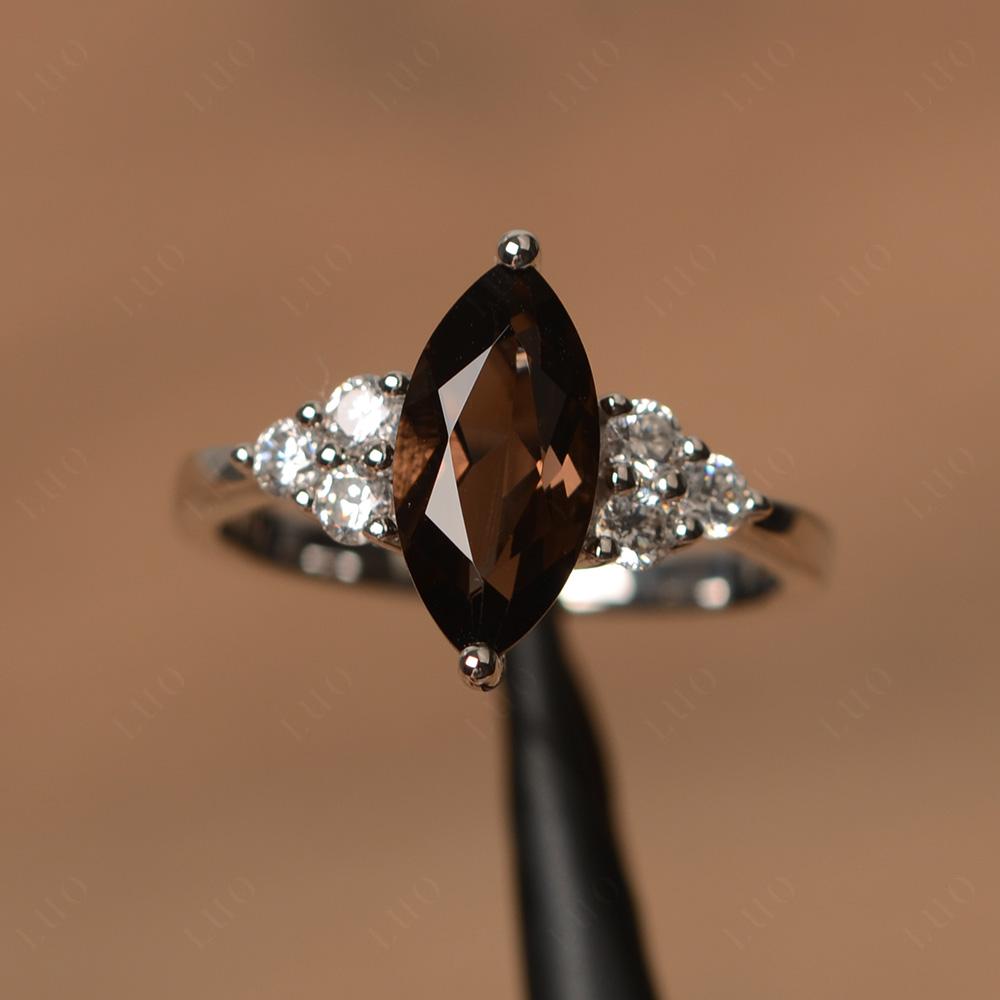 Large Marquise Cut Smoky Quartz Ring - LUO Jewelry