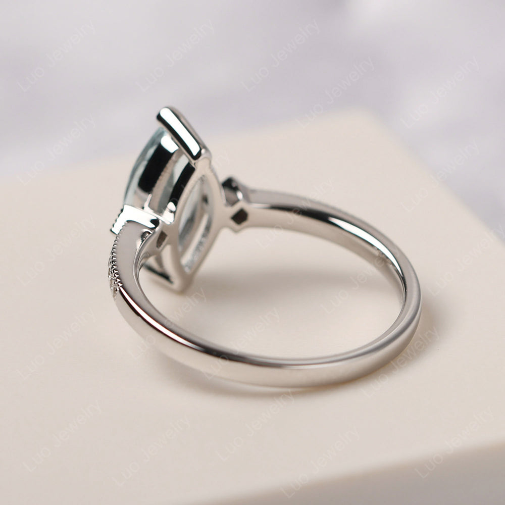Marquise Cut Aquamarine Promise Ring Gold - LUO Jewelry