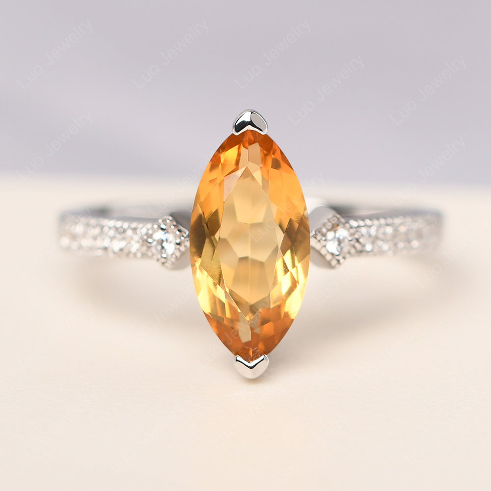 Marquise Cut Citrine Promise Ring Gold - LUO Jewelry