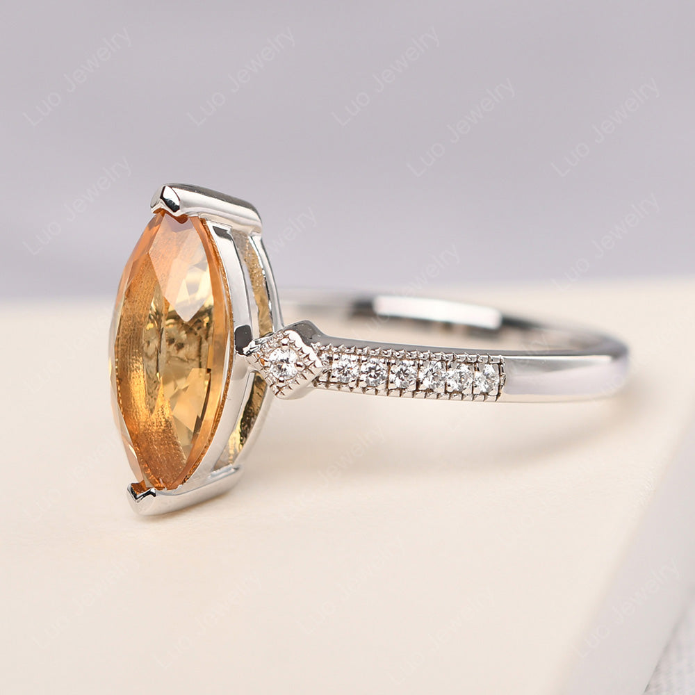 Marquise Cut Citrine Promise Ring Gold - LUO Jewelry