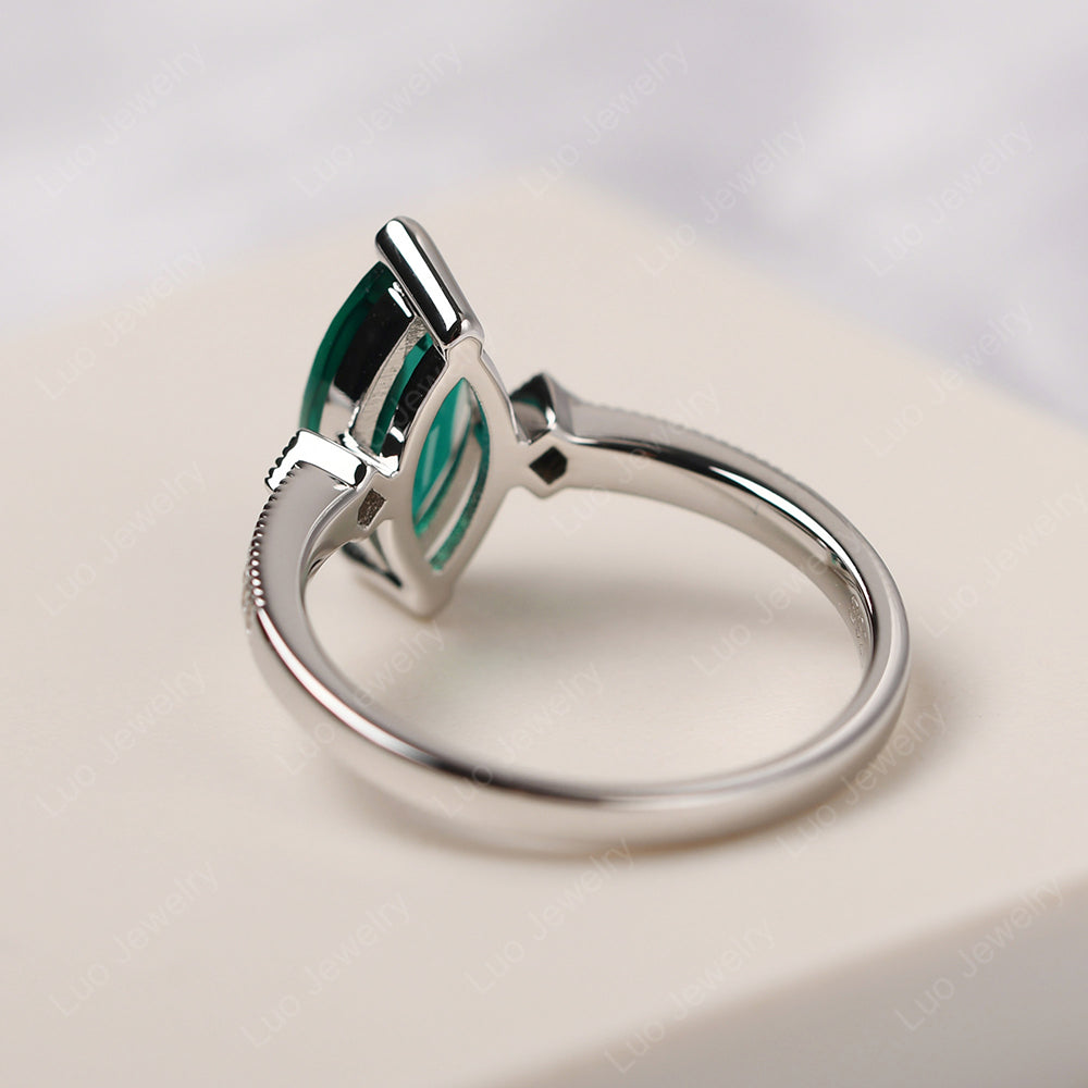 Marquise Cut Emerald Promise Ring Gold - LUO Jewelry