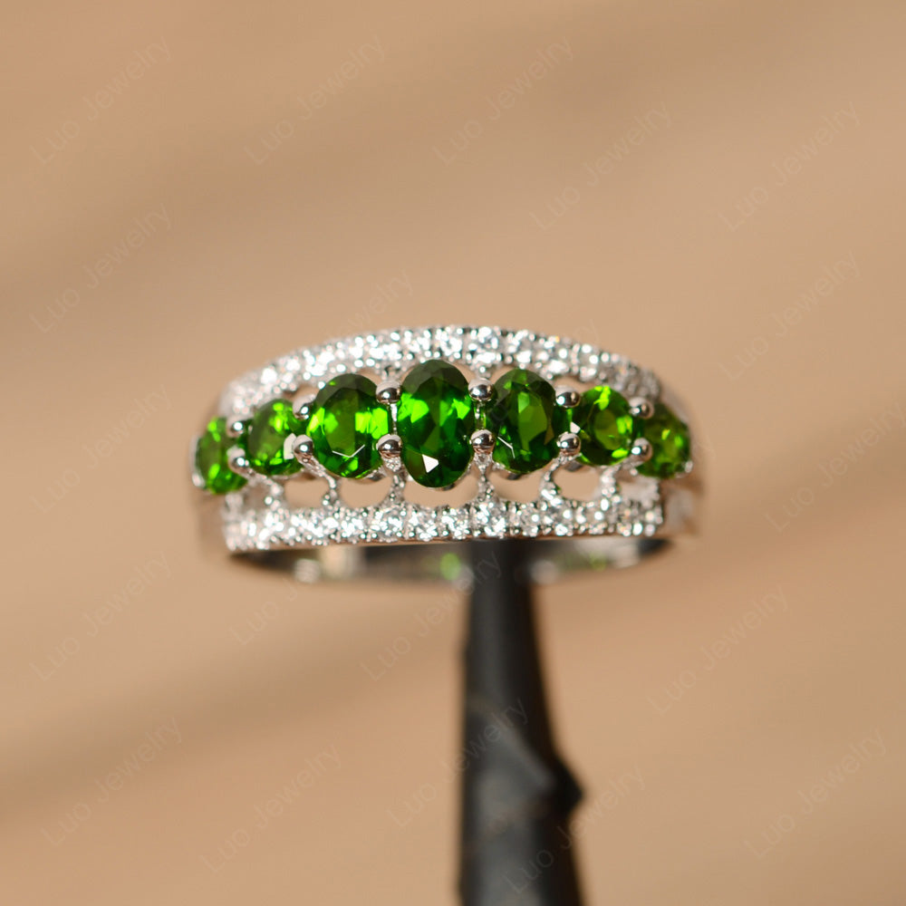 Vintage Diopside Cluster Cocktail Ring - LUO Jewelry