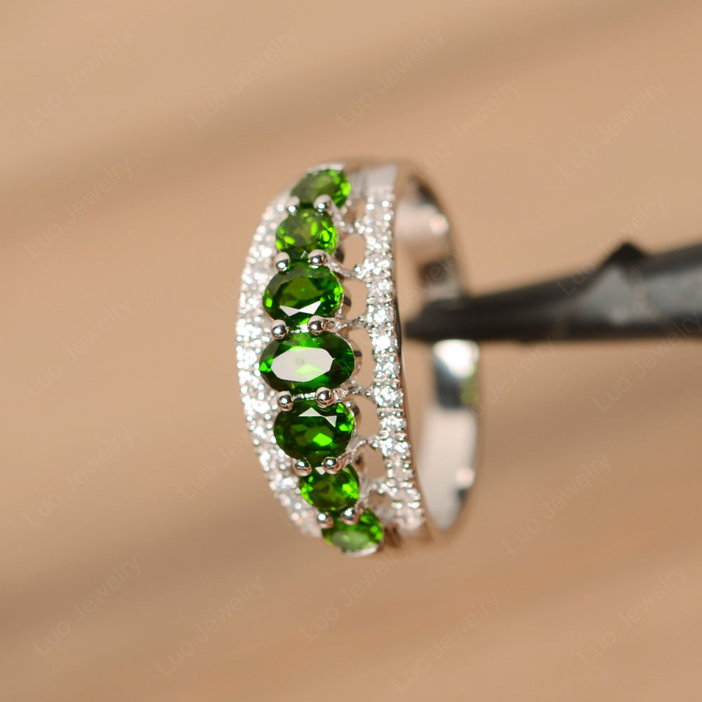Vintage Diopside Cluster Cocktail Ring - LUO Jewelry