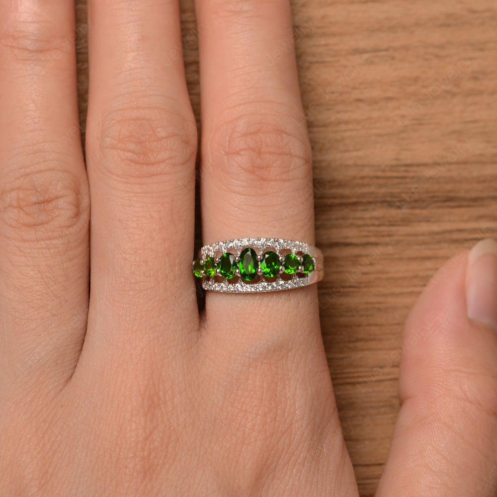 Vintage Diopside Cluster Cocktail Ring - LUO Jewelry