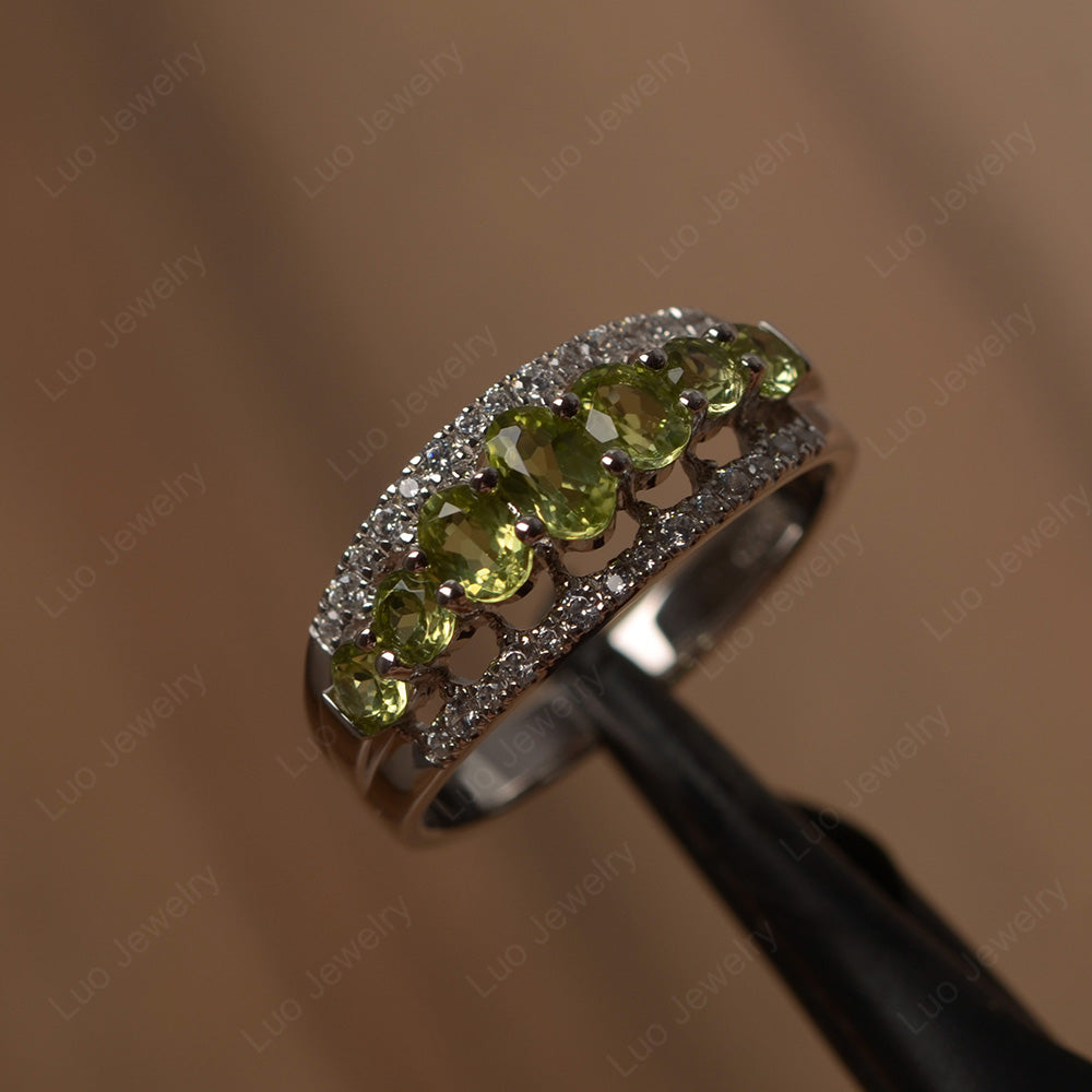 Vintage Peridot Cluster Cocktail Ring - LUO Jewelry