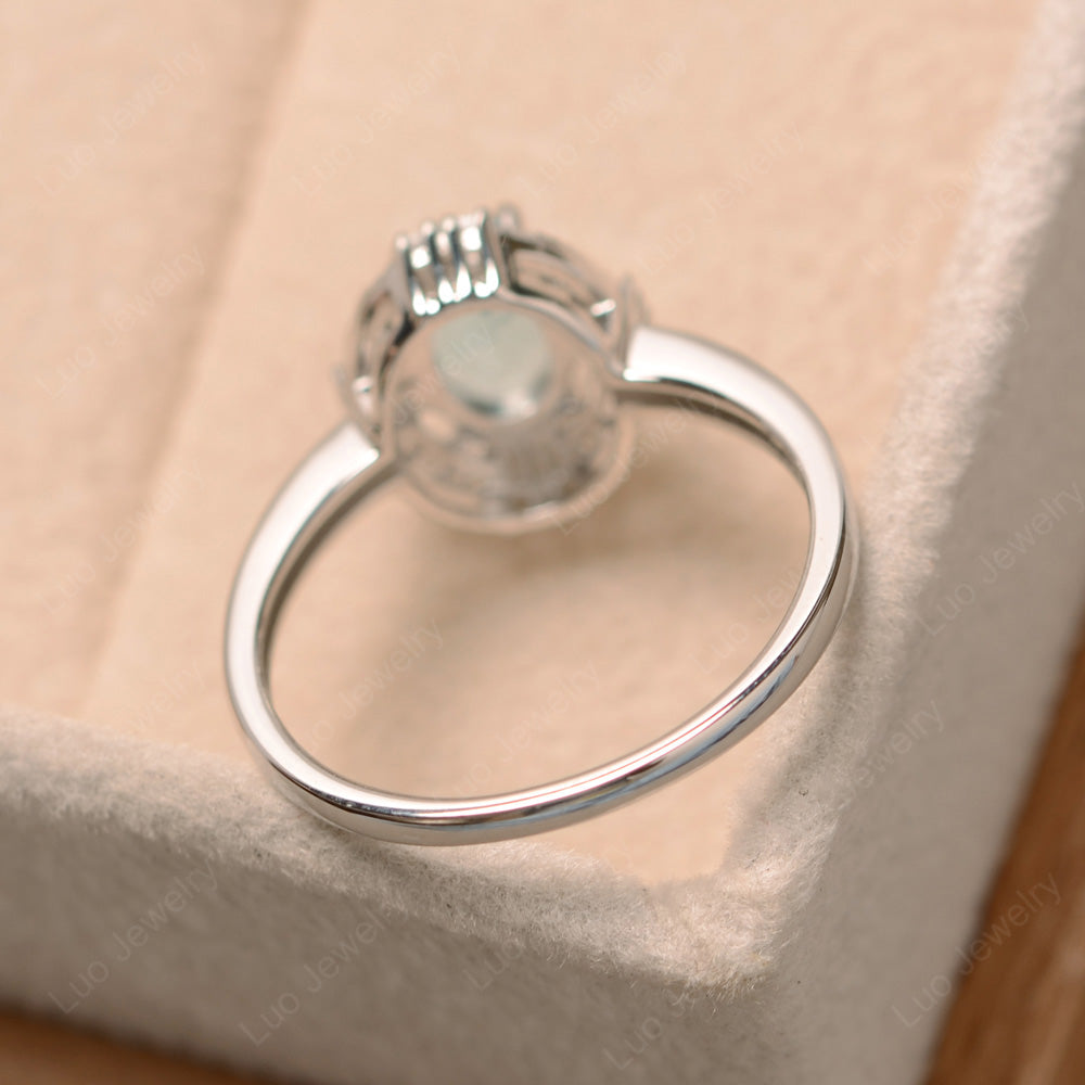 Aquamarine Engagement Ring Sterling Silver - LUO Jewelry