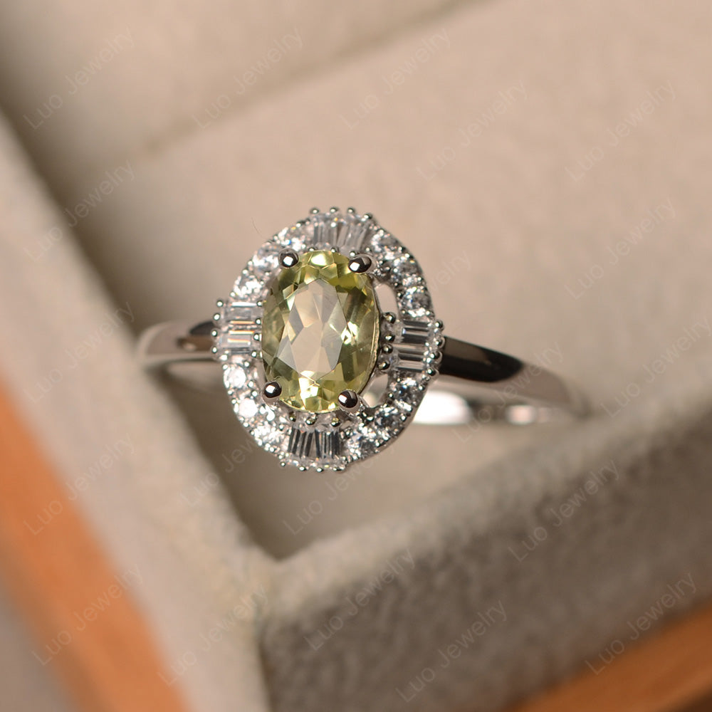 Lemon Quartz Engagement Ring Sterling Silver - LUO Jewelry