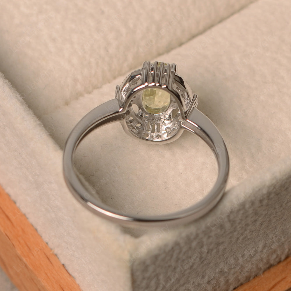 Lemon Quartz Engagement Ring Sterling Silver - LUO Jewelry