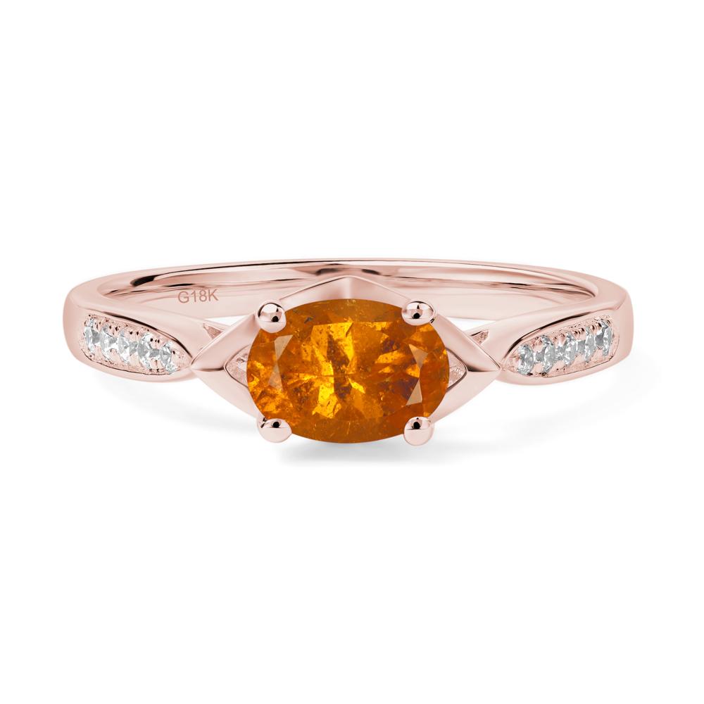 Petite Oval Horizontal Fender Ring - LUO Jewelry #metal_18k rose gold