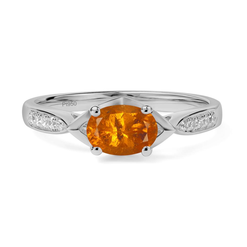 Petite Oval Horizontal Fender Ring - LUO Jewelry #metal_platinum