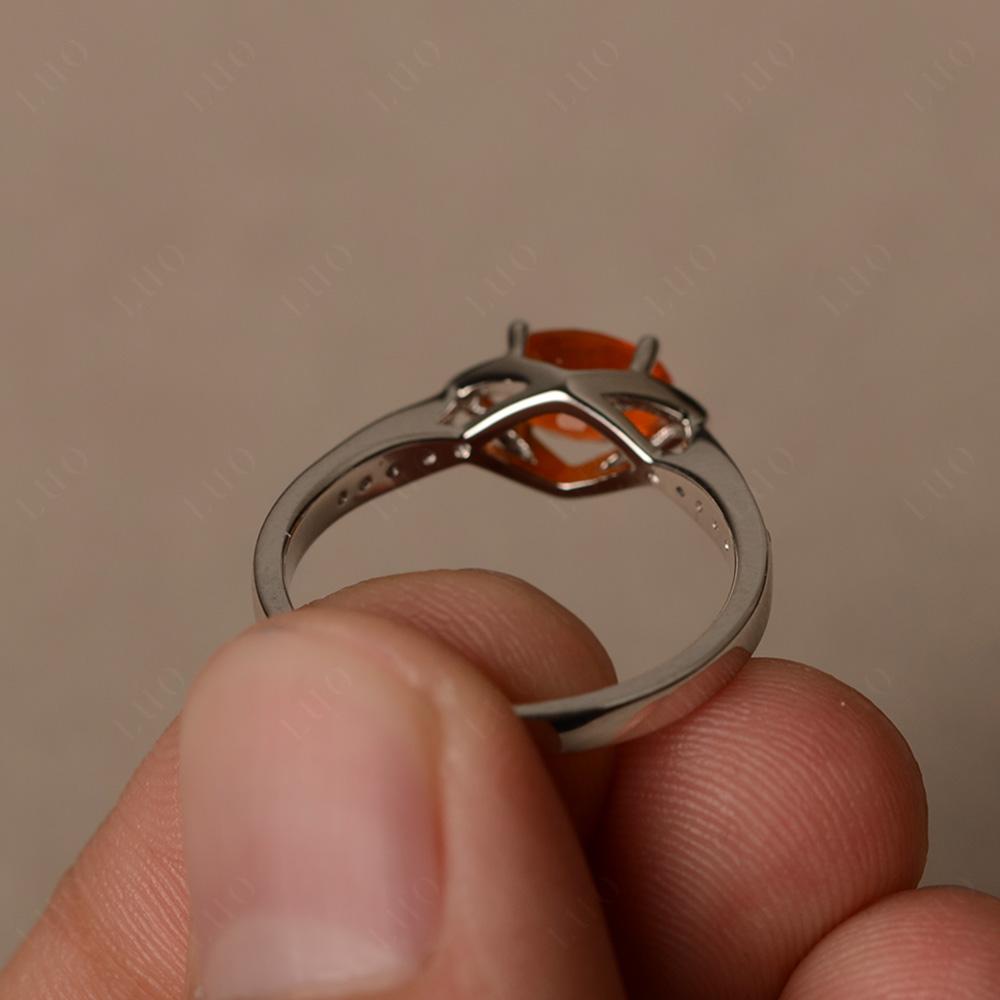 Petite Oval Horizontal Fire Opal Ring - LUO Jewelry