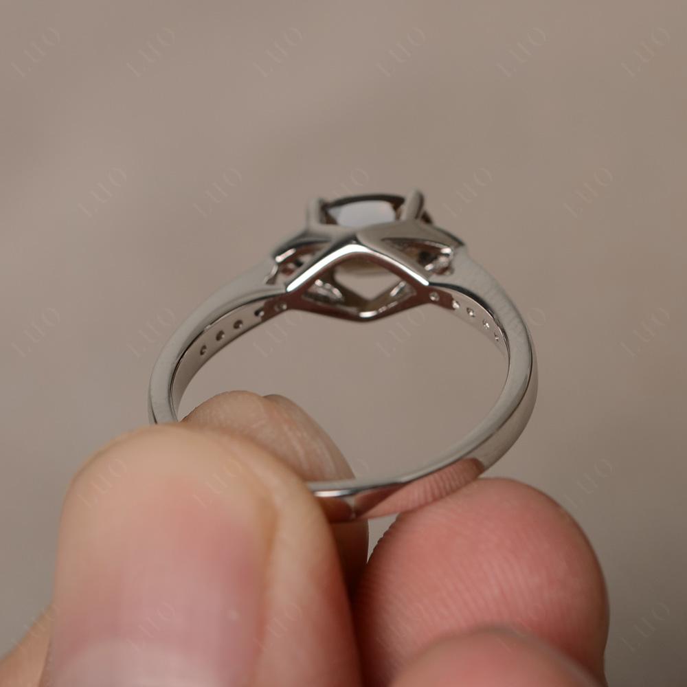 Petite Oval Horizontal Smoky Quartz Ring - LUO Jewelry