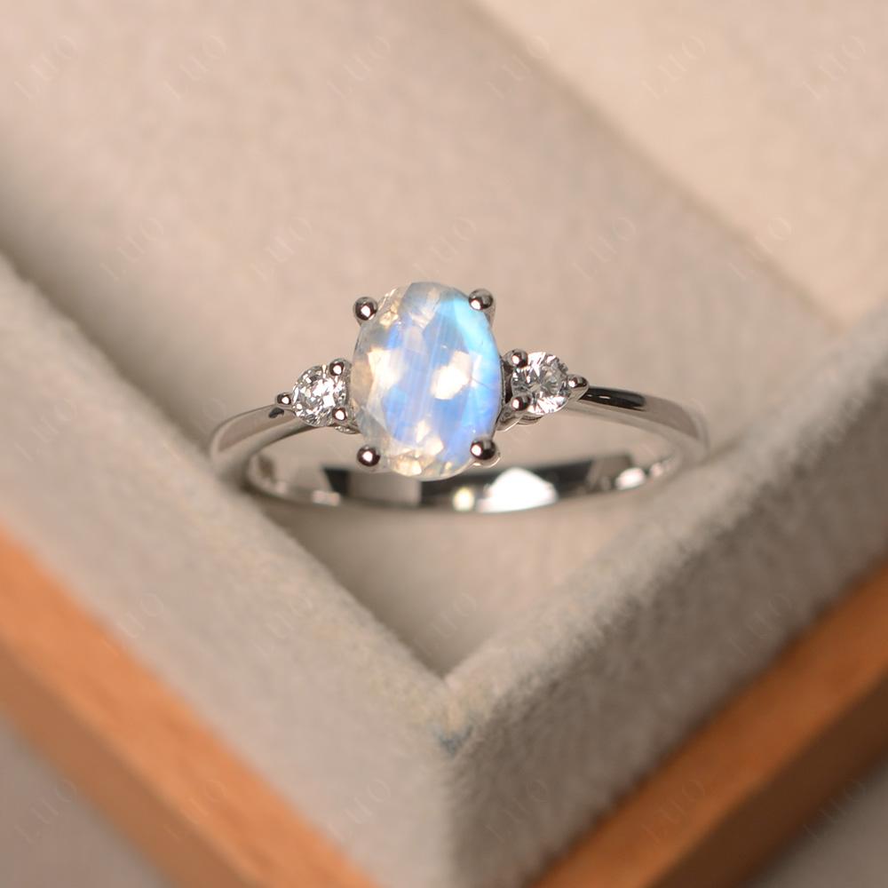 Oval Cut Moonstone Engagement Ring Yellow Gold - LUO Jewelry
