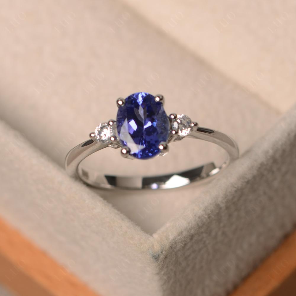 Oval Cut Tanzanite Engagement Ring Yellow Gold - LUO Jewelry