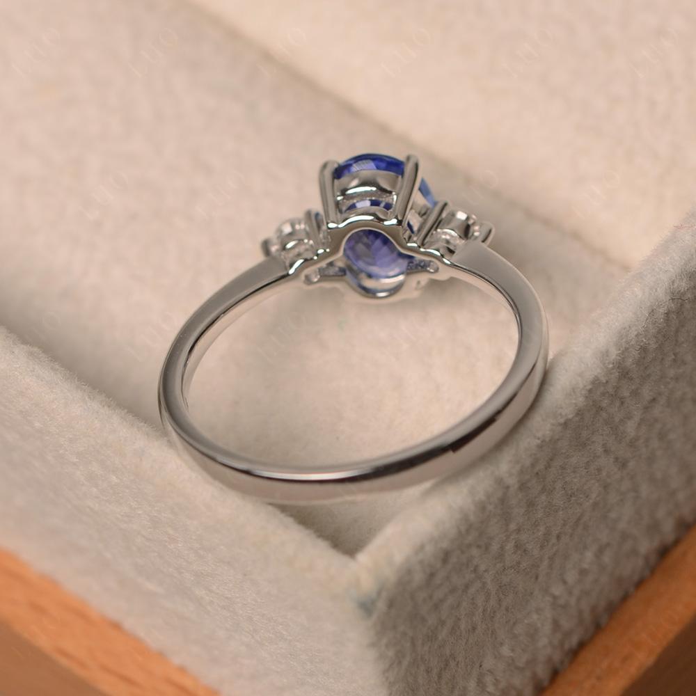 Simple Oval Cut Tanzanite Trilogy Ring - LUO Jewelry