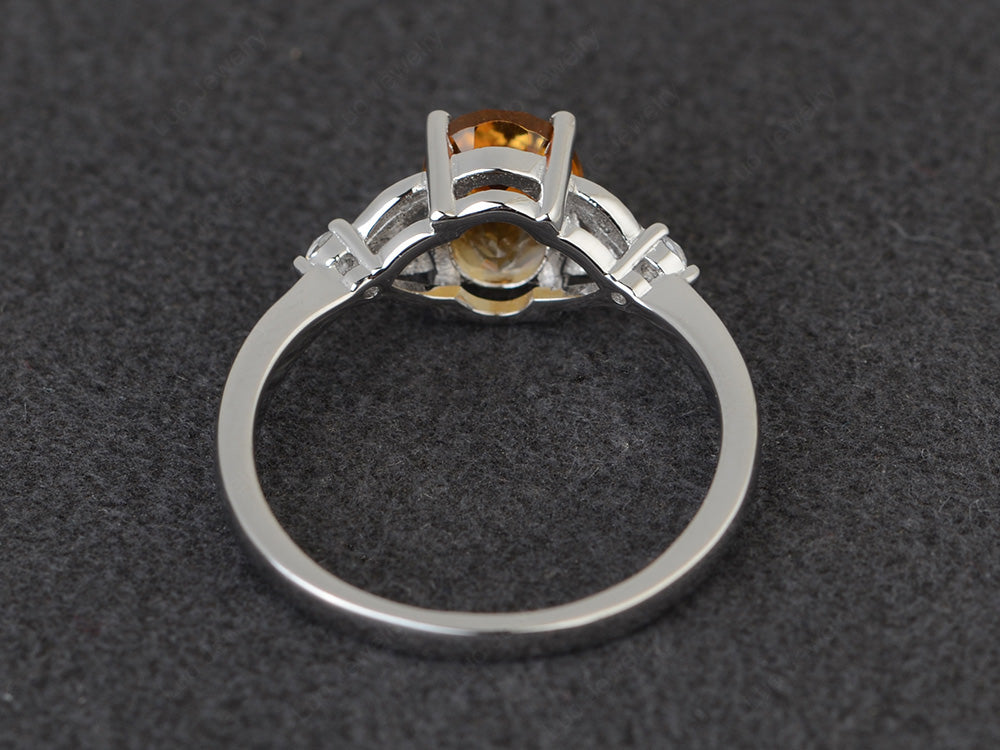 Oval Cut Citrine Ring Sterling Silver - LUO Jewelry