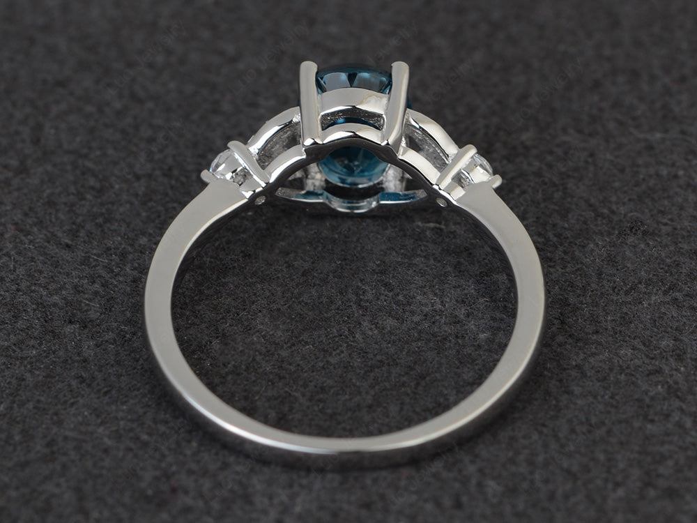 Oval Cut London Blue Topaz Ring Sterling Silver - LUO Jewelry