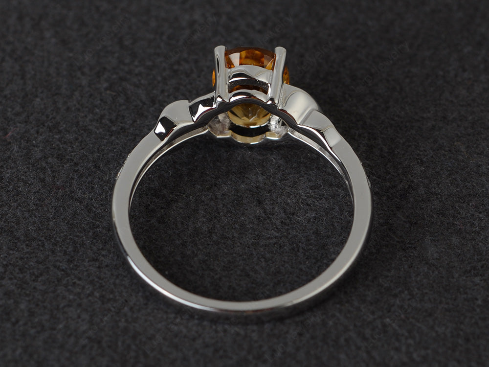 Oval Citrine Ring Engagement Ring - LUO Jewelry