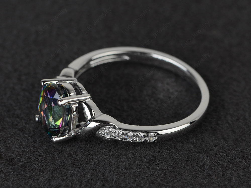 Oval Mystic Topaz Ring Engagement Ring - LUO Jewelry