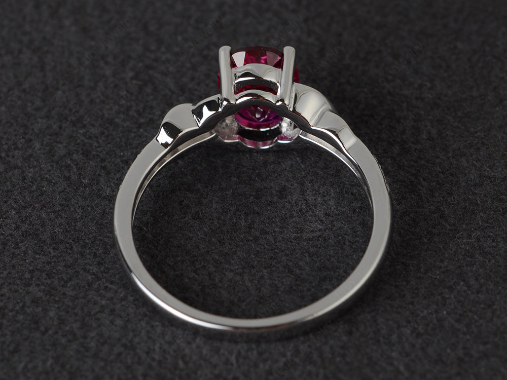 Oval Ruby Ring Engagement Ring - LUO Jewelry
