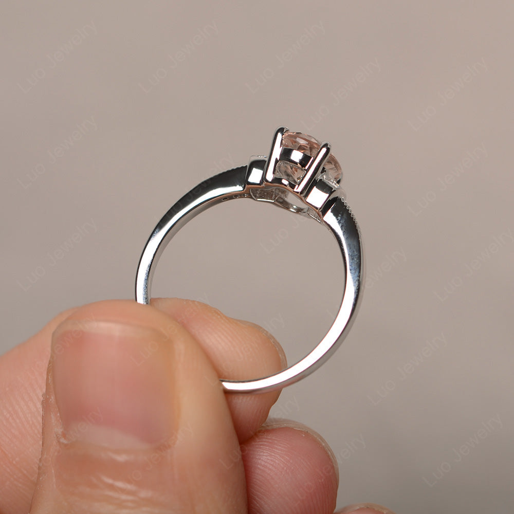 Morganite Wedding Ring Oval Engagement Ring - LUO Jewelry