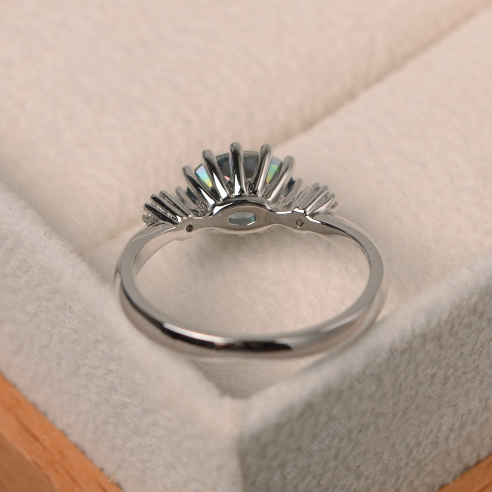 3 Stone Vintage Mystic Topaz Mothers Wedding Ring - LUO Jewelry
