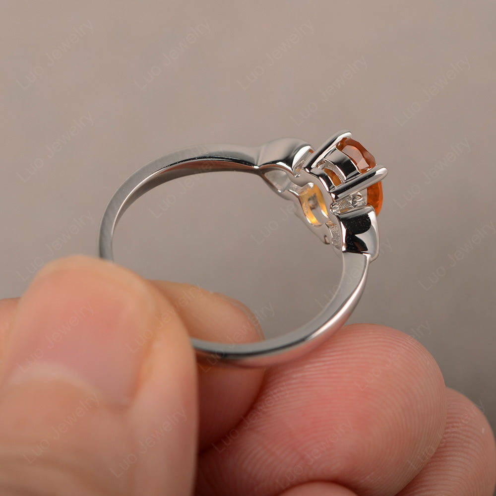 Oval Cut Solitaire Citrine Wedding Ring - LUO Jewelry