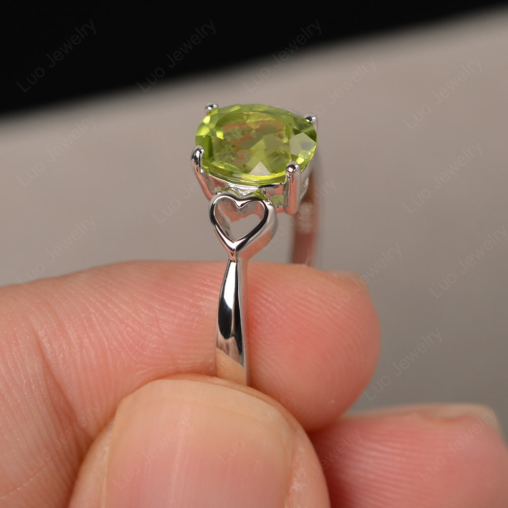 Oval Cut Solitaire Peridot Wedding Ring - LUO Jewelry