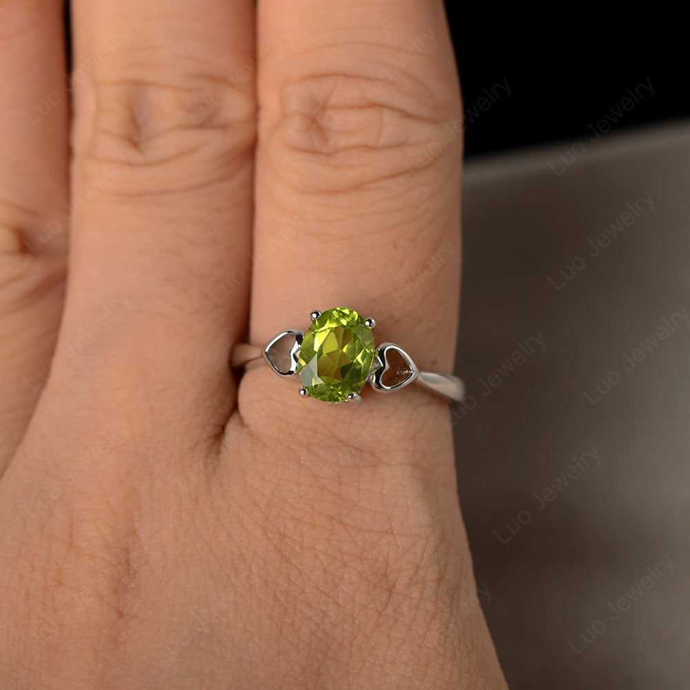 Oval Cut Solitaire Peridot Wedding Ring - LUO Jewelry