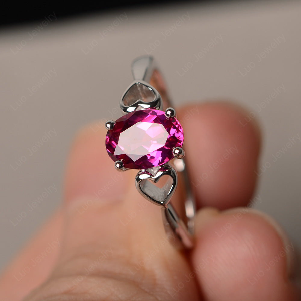 Oval Cut Solitaire Ruby Ring | LUO