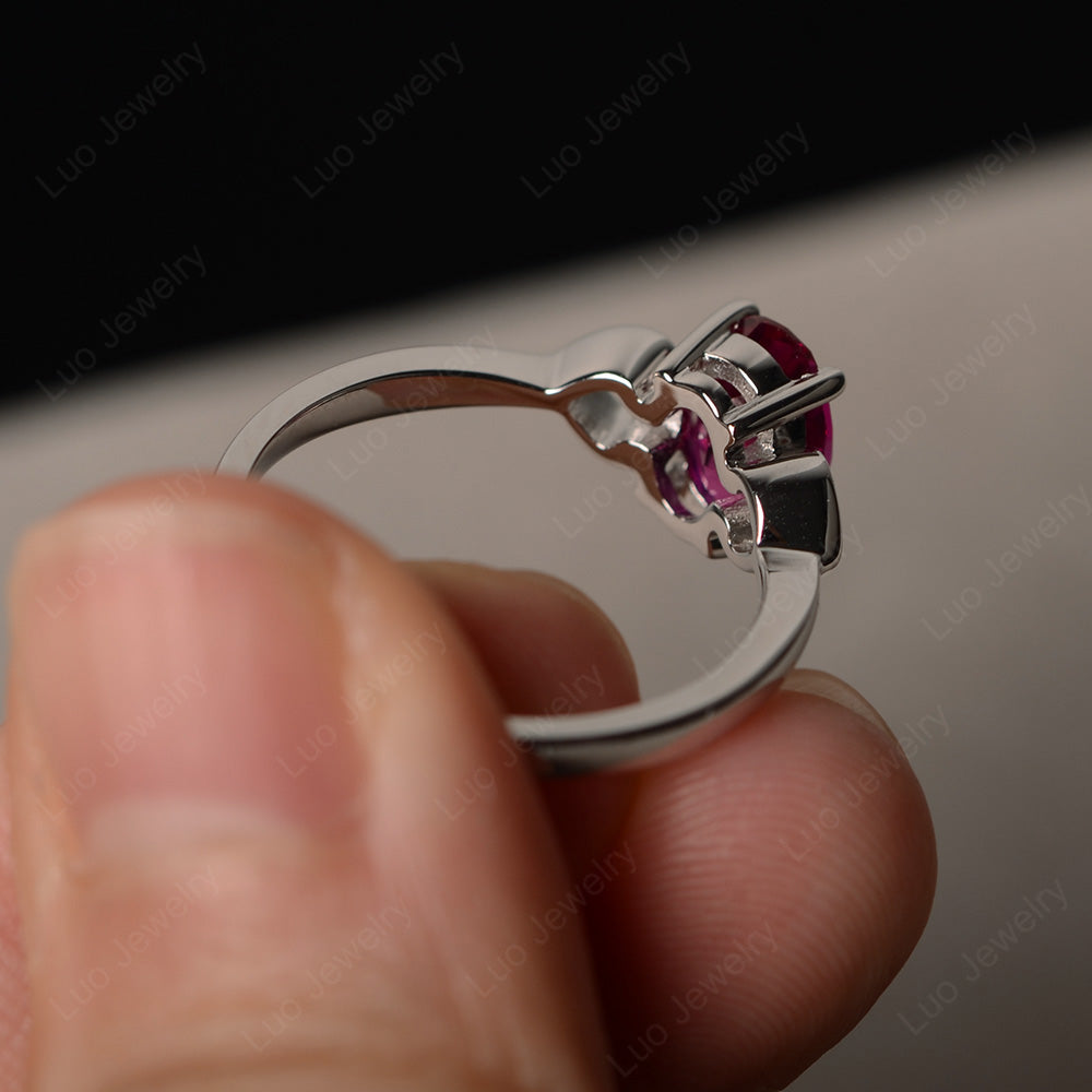 Oval Cut Solitaire Ruby Wedding Ring - LUO Jewelry