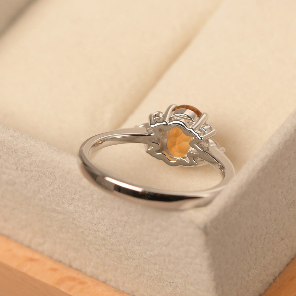 Oval Cut Citrine Engagement Rings Rose Gold - LUO Jewelry