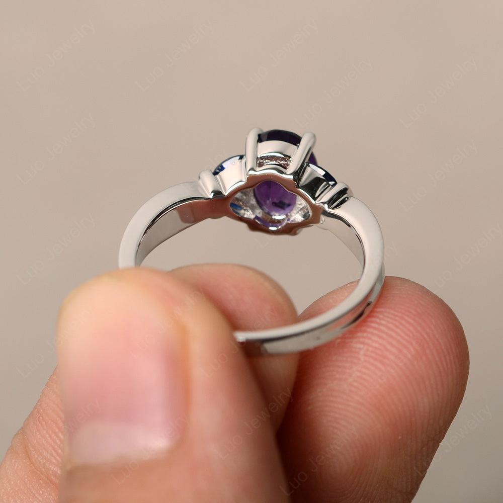 Oval Cut Art Deco Amethyst Ring Yellow Gold - LUO Jewelry