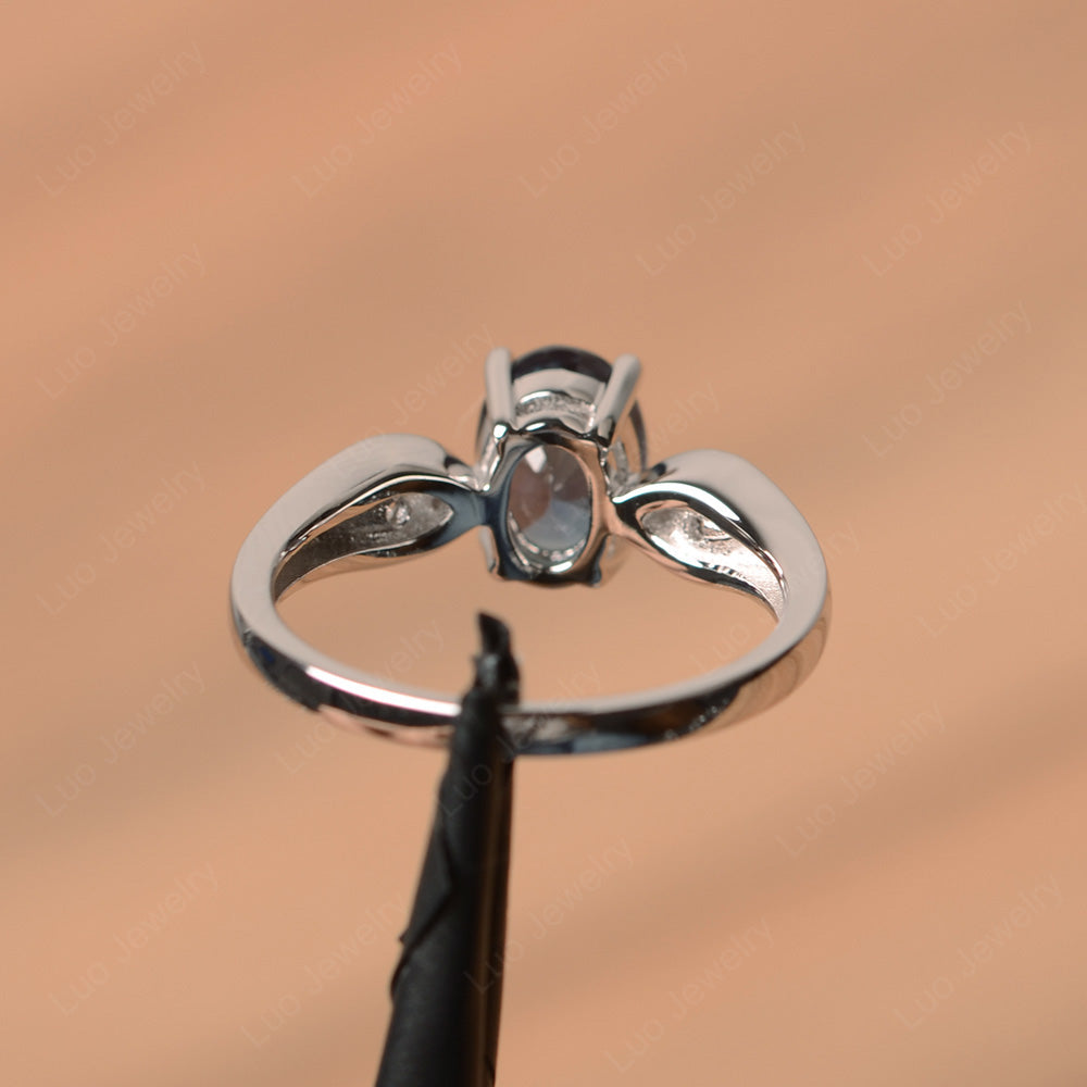 Unique Oval Cut Alexandrite Ring Yellow Gold - LUO Jewelry