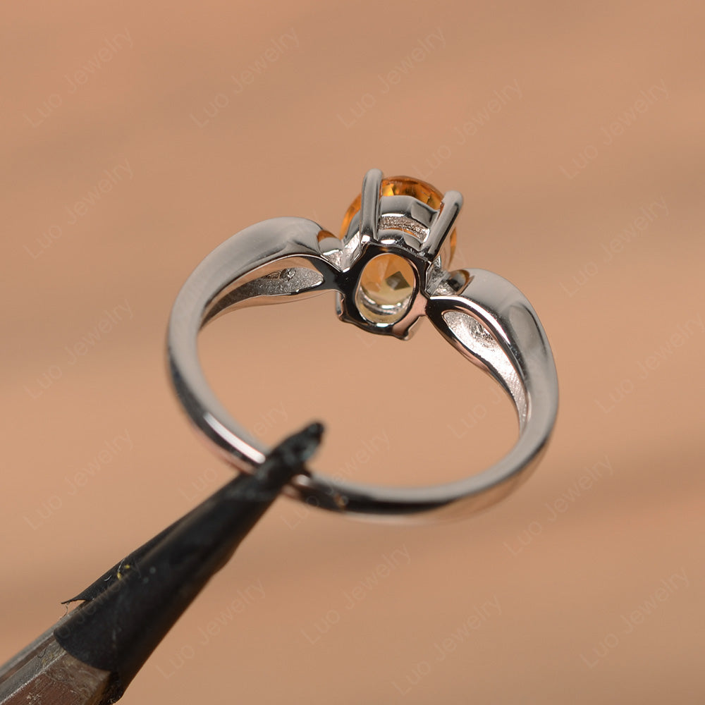 Unique Oval Cut Citrine Ring Yellow Gold - LUO Jewelry