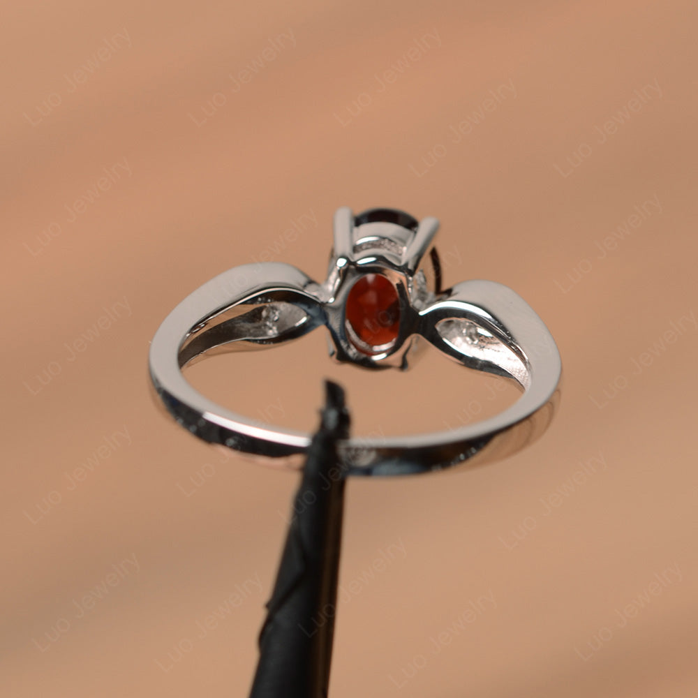Unique Oval Cut Garnet Ring Yellow Gold - LUO Jewelry