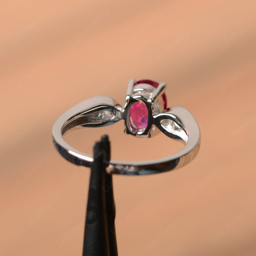 Unique Oval Cut Ruby Ring Yellow Gold - LUO Jewelry