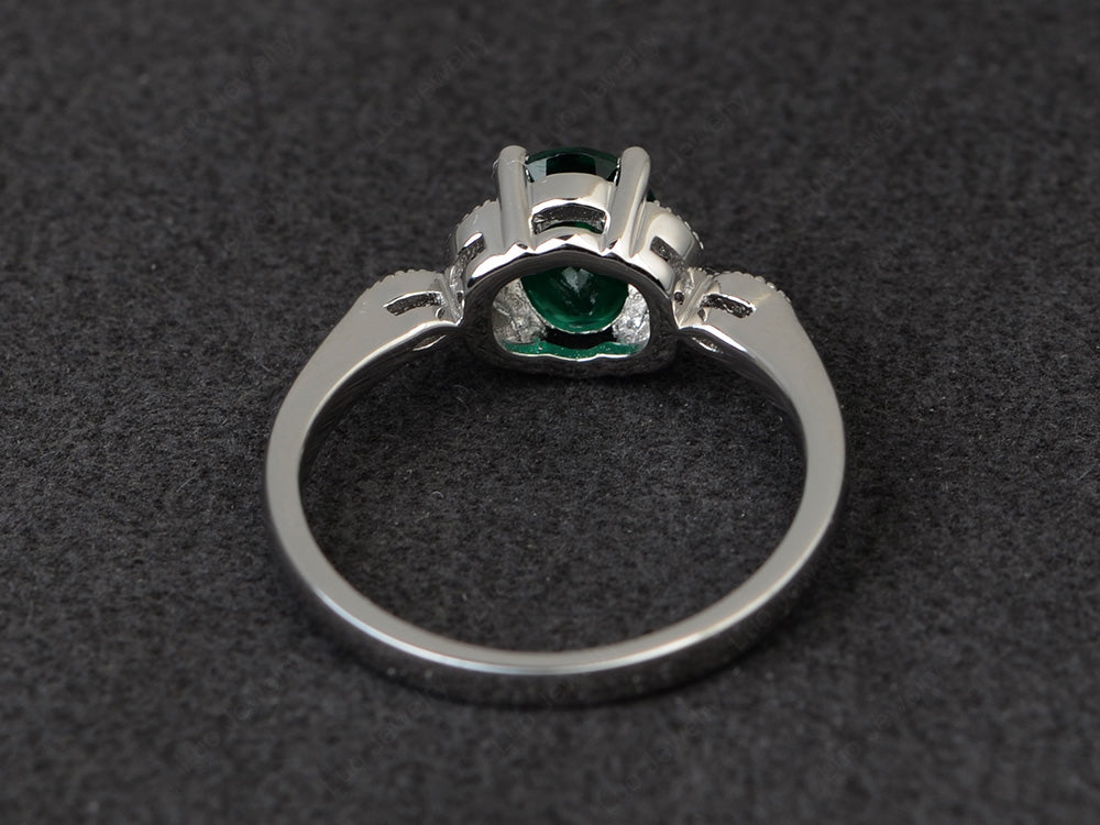 Lab Emerald Ring Vintage Oval Engagement Rings - LUO Jewelry
