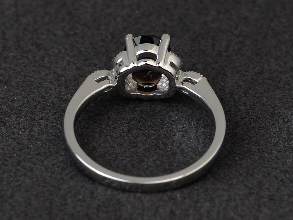 Smoky Quartz  Ring Vintage Oval Engagement Rings - LUO Jewelry