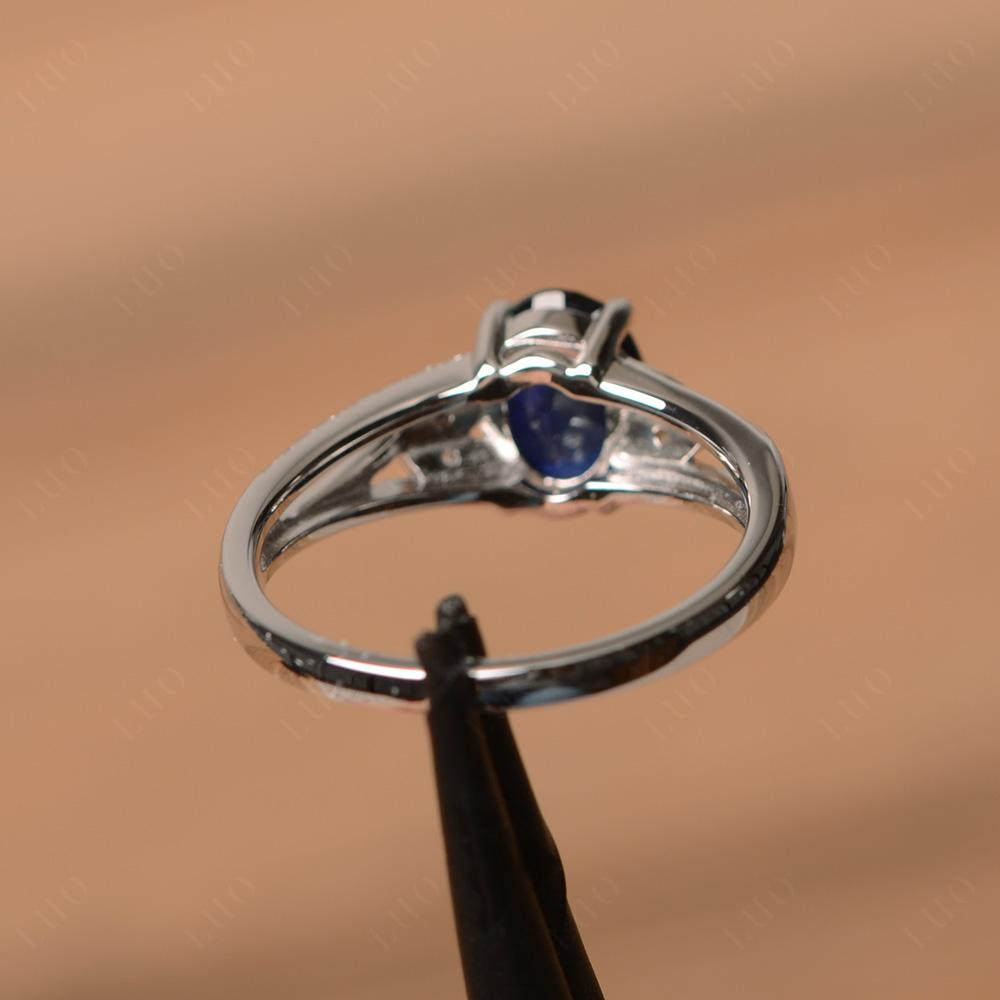 Vintage Oval Cut Sapphire Engagement Ring - LUO Jewelry