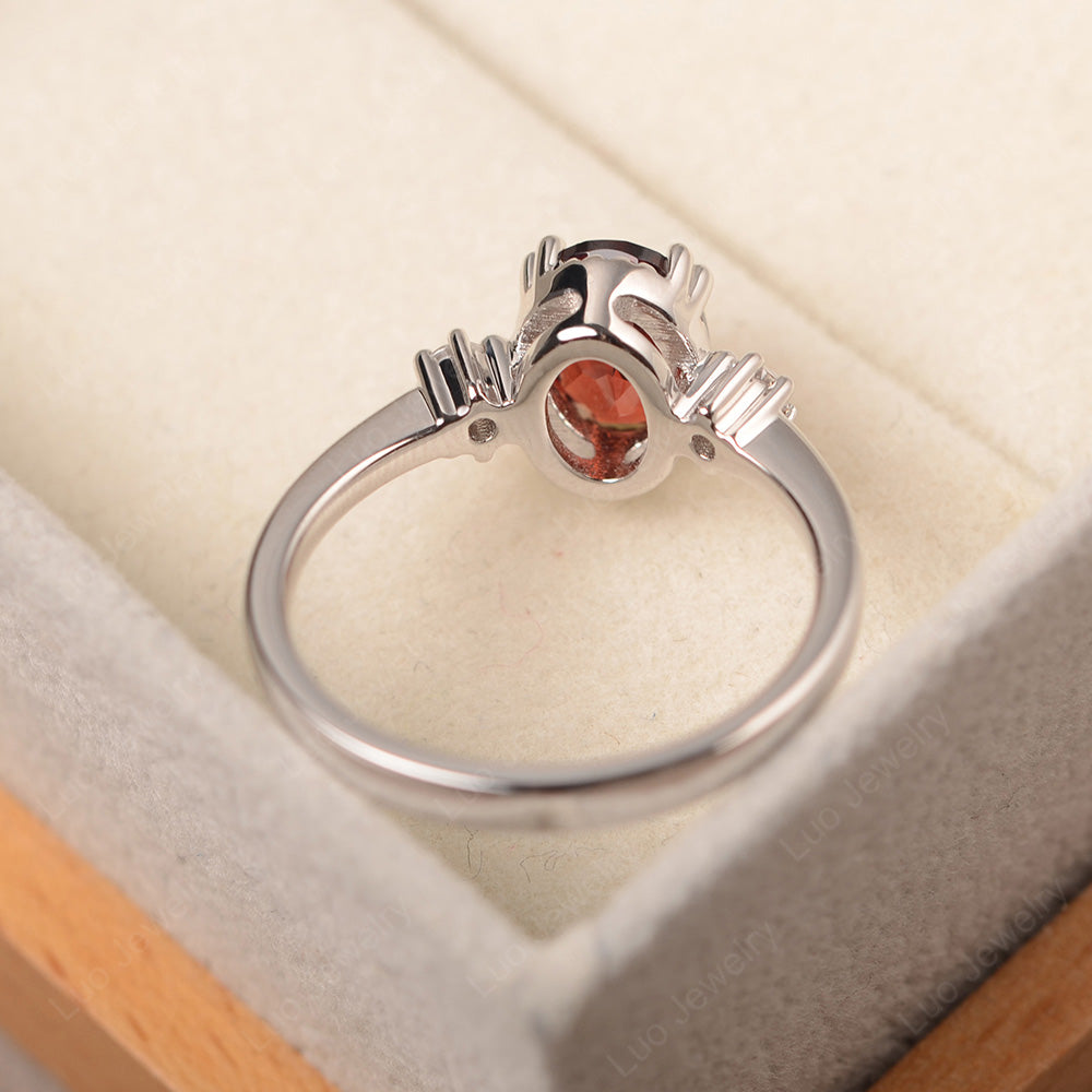 Vintage Oval Garnet Engagement Ring - LUO Jewelry