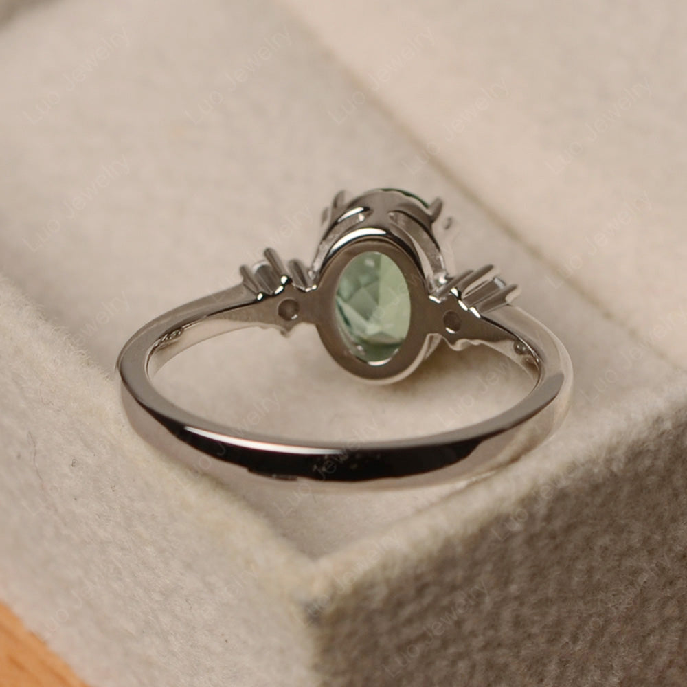 Vintage Oval Green Sapphire Engagement Ring - LUO Jewelry