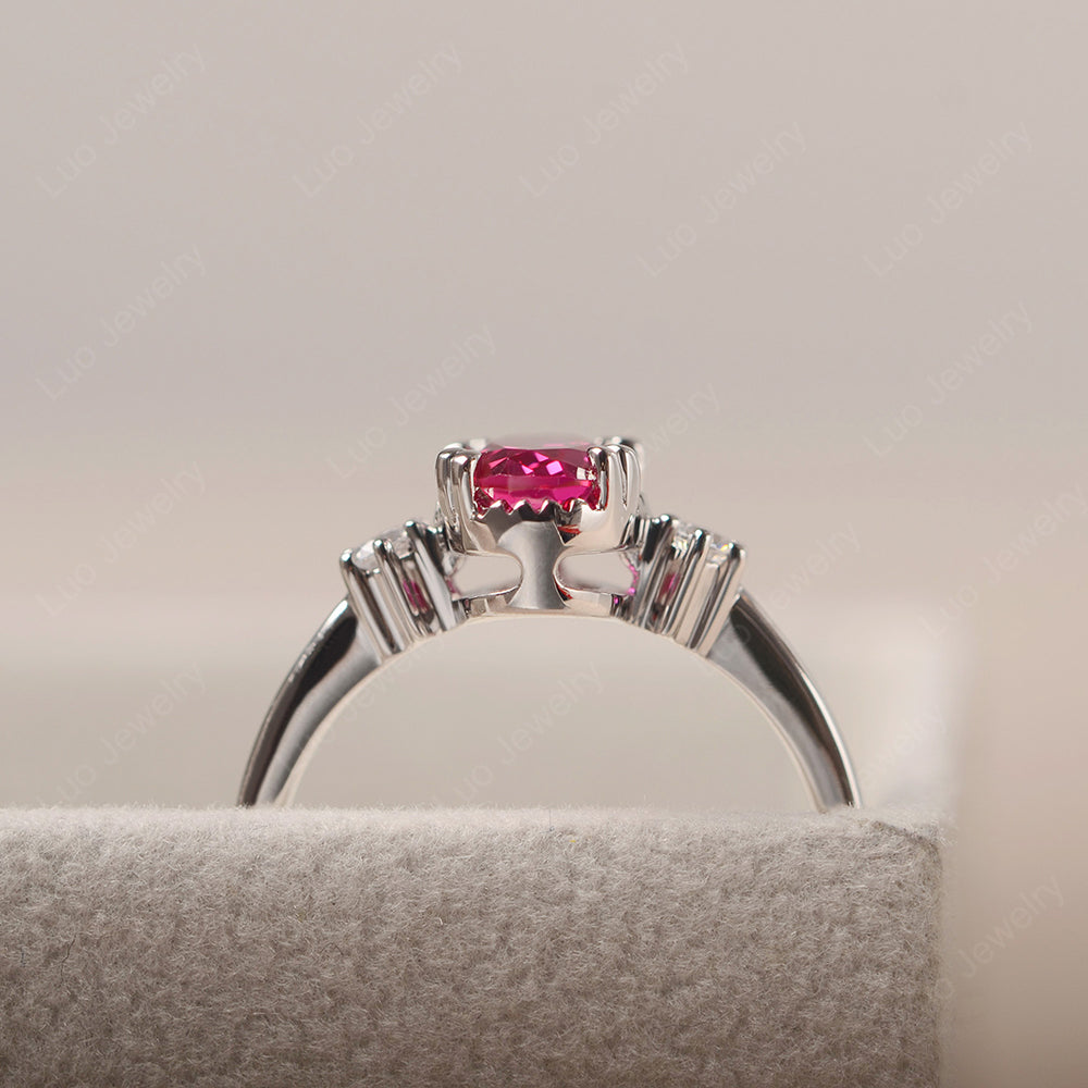 Vintage Oval Ruby Engagement Ring - LUO Jewelry