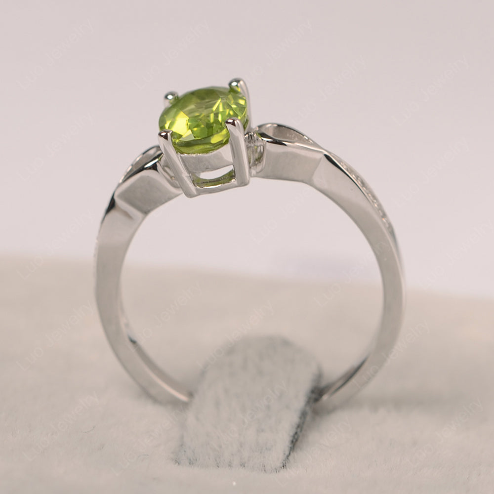 Oval Peridot Promise Ring Yellow Gold - LUO Jewelry
