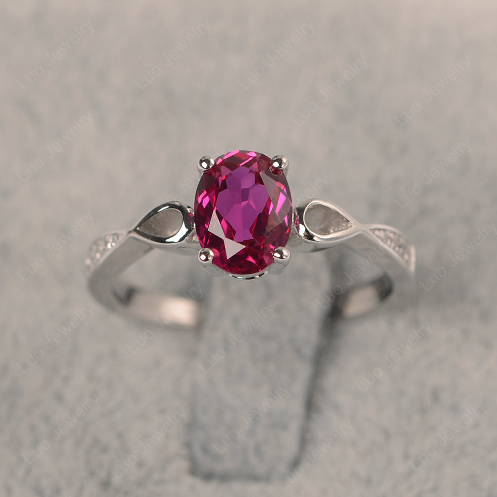 Oval Ruby Promise Ring Yellow Gold - LUO Jewelry