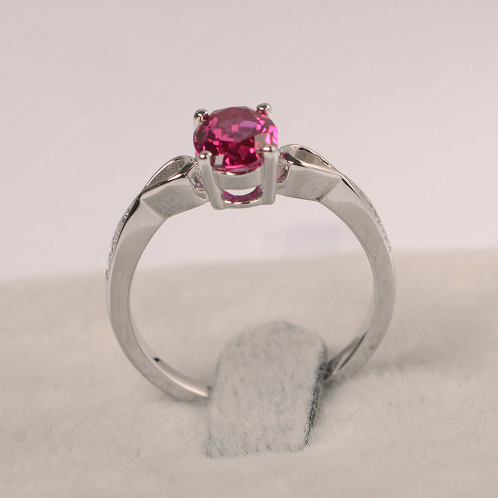 Oval Ruby Promise Ring Yellow Gold - LUO Jewelry