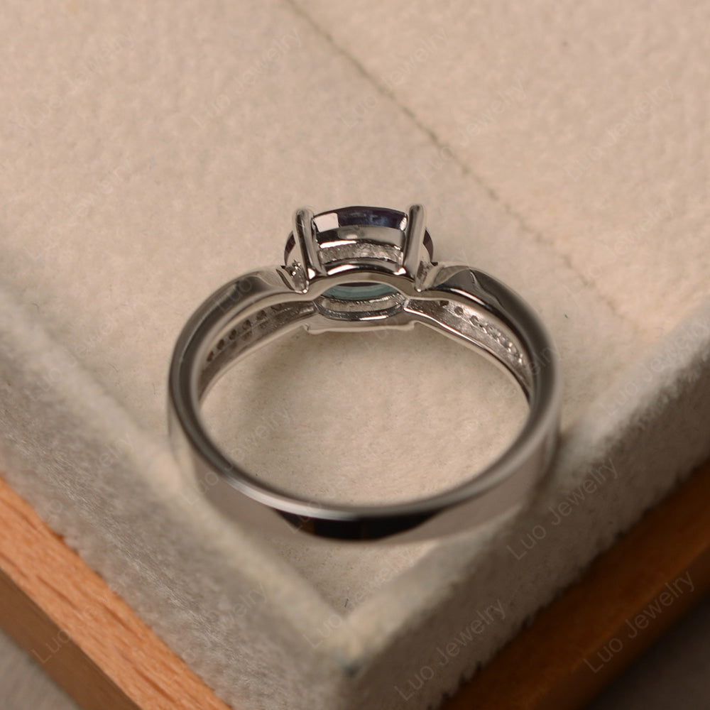 Oval Alexandrite Wedding East West Ring - LUO Jewelry