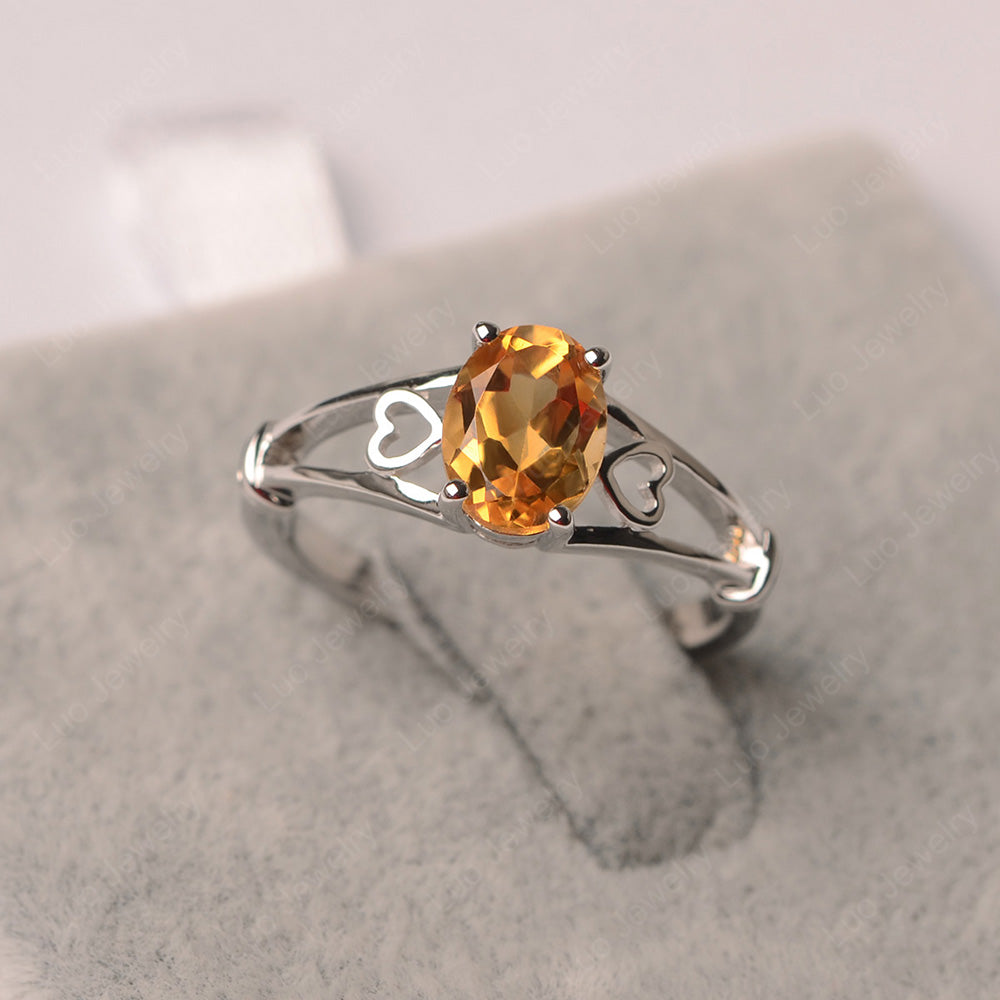 Citrine Oval Cut Solitaire Engagement Ring - LUO Jewelry