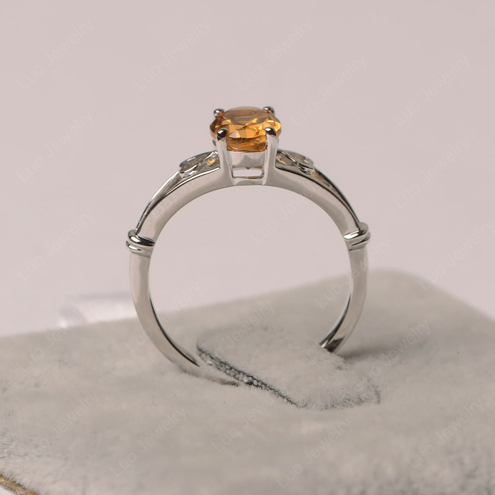 Citrine Oval Cut Solitaire Engagement Ring - LUO Jewelry