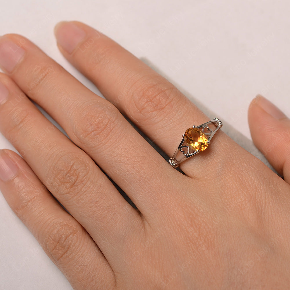 Citrine Oval Cut Solitaire Engagement Ring - LUO Jewelry